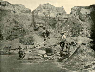 1901年、ビクトリア州ビーチワース近くのゴールドディガーズアットワーク 作： Unbekannt