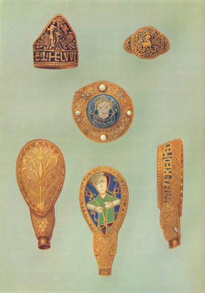 金の宝飾品、主に9世紀、1935年。 作： Unbekannt