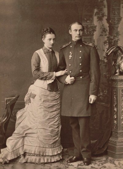 ロシアのアナスタシア・ミハイロヴナ大公夫人とフレデリック・フランシス3世大公 1878年 作： Unbekannt