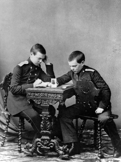 ロシアの大公アレクサンドルアレクサンドロヴィッチとウラジミールアレクサンドロヴィッチ、c1859-c1861 作： Unbekannt