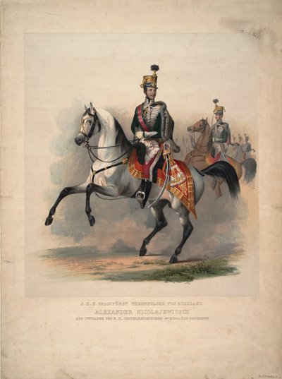1845年、オーストリアの第4フッサール連隊の大佐、アレクサンドルニコラエビッチ王子 作： Unbekannt