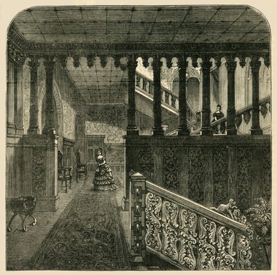 大階段、ホーランドハウス、c1876。 作： Unbekannt