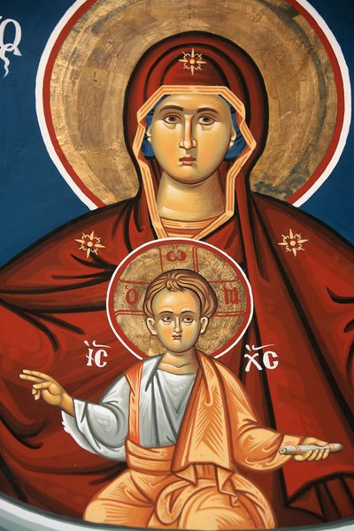 聖母子を描いたギリシャ正教のイコン Thessalonique Grece 作： Unbekannt