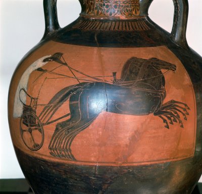 戦車を描いたギリシャの花瓶、紀元前5〜6世紀 作： Unbekannt