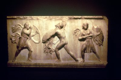 アマゾンを戦うギリシャの戦士、紀元前8-5世紀 作： Unbekannt