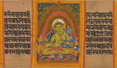 Green Tara、Folio from ... 12世紀初頭の知恵写本の完成。 作： Unbekannt
