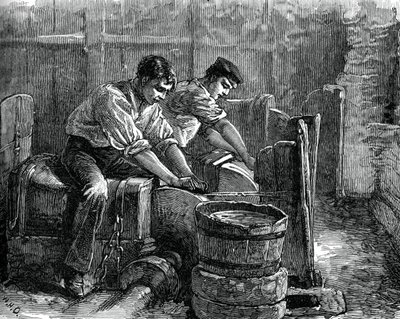 ホイール作業中のグラインダー、c1880 作： Unbekannt