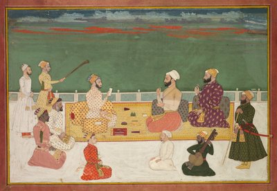 宮廷の従者に囲まれたラジャスのグループ肖像、c。 1700-20。 作： Unbekannt