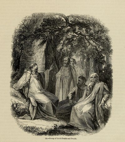 ArchdruidsとDruidsのグループ 『Old England：A Pictorial Museum』（1845年）の本から 作： Unbekannt