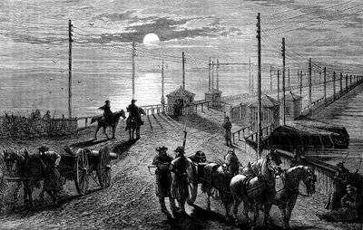 ポトマック、南北戦争、c1861 c1880に架かる橋を守る 作： Unbekannt