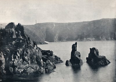 ガーンジー島-ムーランヒュート湾、犬とライオンの岩、1895年 作： Unbekannt