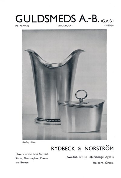 Guldsmeds A.-BGAB-スターリングシルバー-Rydbeck＆Norström。、1939 作： Unbekannt
