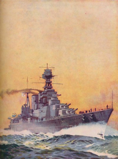 HMSフッドは1916年に起工し、1920年、1937年に完成しました 作： Unbekannt