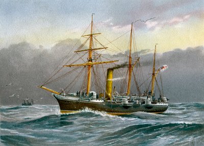 HMS Nymphe、Royal Navy sloop、c1890-c1893 作： Unbekannt