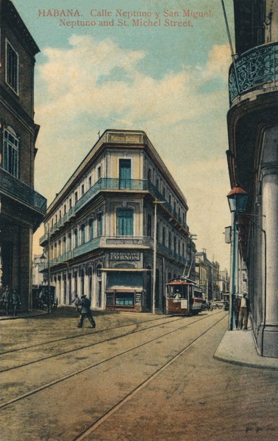 ハバナ。ネプトゥーノ通りとサンミゲル通り。ネプチューンとセントミシェルストリート、1916 作： Unbekannt