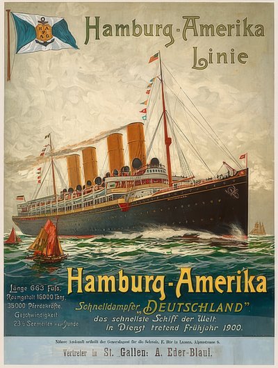ハンブルグアメリカライン。ドイツ、ハンブルク、1899年 作： Unbekannt