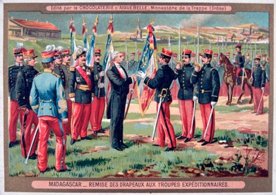 旗を遠征軍に渡す、マダガスカル、1883-1896 作： Unbekannt