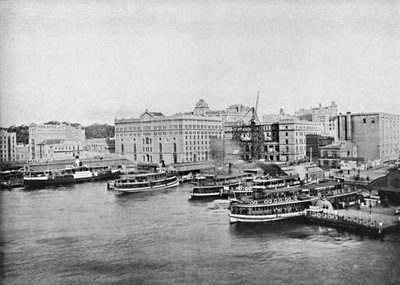サーキュラーキー、c1900のハーバーフェリーボート。 作： Unbekannt
