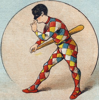 ハーレクインAlphabet de ma petite fille "の中のエングレーヴィング。Bernardin-Bechet and Fils, bookseller-publishers, Paris, around 1895.キャンバス地にアンブレイカブル・アルバム。Bibliotheque des Bebes.12ページ。読書法とイラスト入りのアベセダリーを収録したアルバム。薄暗い 作： Unbekannt