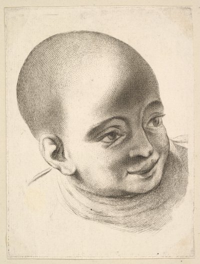 子供の頭、リブレ・ド・テテス・グラヴェス・ダプレス・F・ブーシェとオートレの本、18世紀。 作： Unbekannt