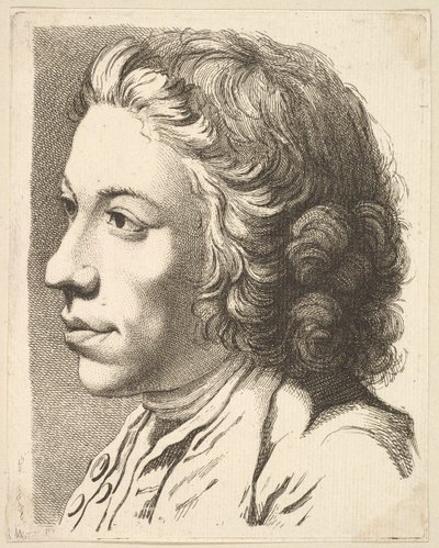 Livre deTêtesGravéesdapres F. Boucher et Autres ...、18世紀の横顔の男の頭。 作： Unbekannt