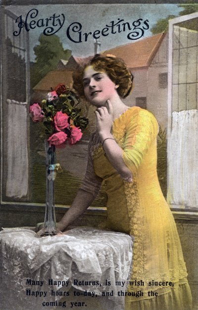 心のこもった挨拶、誕生日カード、c1918 作： Unbekannt