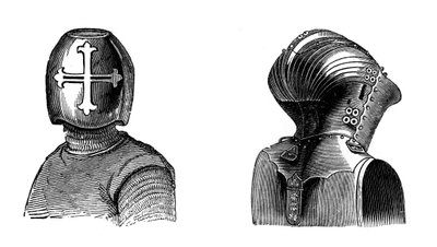 13世紀と15世紀のヘルメット、1870年 作： Unbekannt