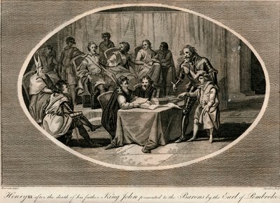 ヘンリー3世は1216年にペンブローク伯爵から男爵に贈呈されました。1793年 作： Unbekannt