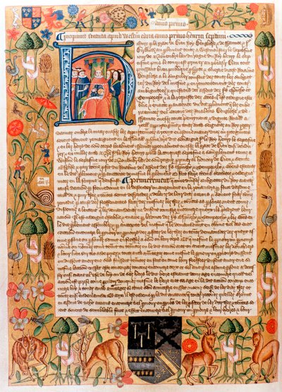 1480 年代後半、国王の最初の肖像画を含むヘンリー 7 世の最初の議会行為 作： Unbekannt