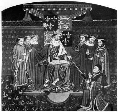 ヘンリー6世、ソールズベリー伯爵ジョンタルボットに剣を贈る、c1445、1910 作： Unbekannt