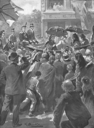 ...陛下はロンドンのイーストエンドを訪問、1903年4月2日、1873年。 作： Unbekannt