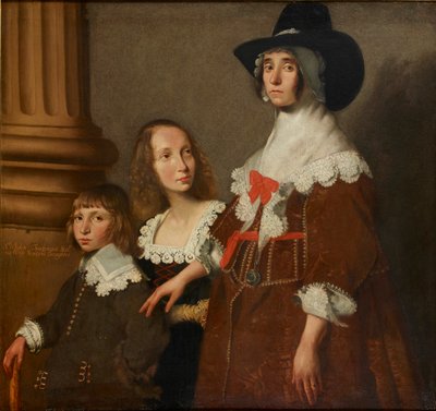 ヘスター・トレードカントと彼女の継子、ジョンとフランシス、c1644 作： Unbekannt