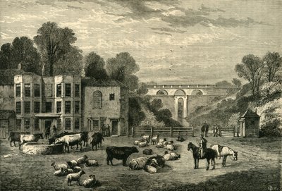 1825年のハイゲートアーチウェイゲートアンドタバーン、c1876。 作： Unbekannt