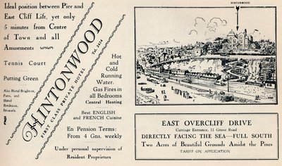ヒントンウッド-ファーストクラスプライベートホテル、1929 作： Unbekannt