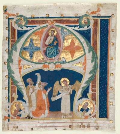 ヒストリーテッドのイニシャルAは段階的に除かれた：ダビデ王との陛下のキリスト...、c。 1300-1340。 作： Unbekannt