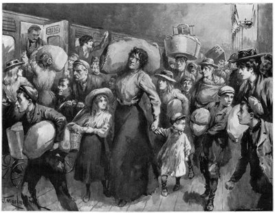 1900年の真夜中にロンドンブリッジを出るホップピッカー 作： Unbekannt