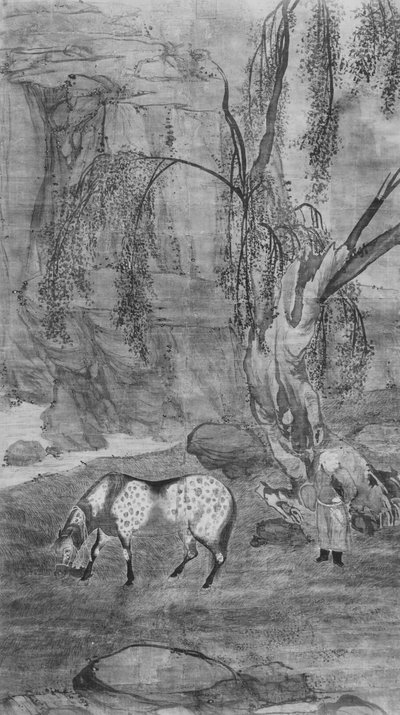 17世紀の馬、花婿、ハヤブサ。 作： Unbekannt
