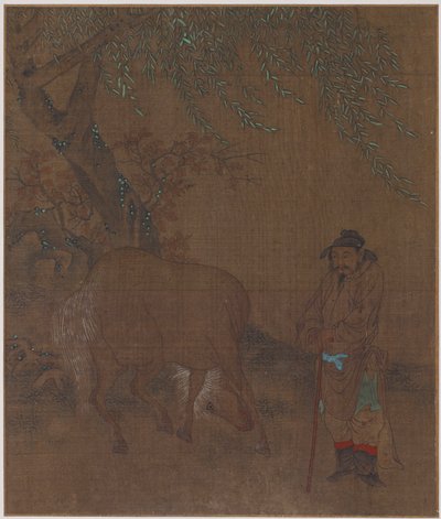 柳の下の馬と新郎、おそらく明王朝、1368-1644。 作： Unbekannt