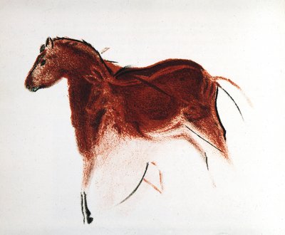 馬とハインド、スペイン南部アルタミラの旧石器時代の洞窟壁画、紀元前 16,000 ～ 9,000 年頃 作： Unbekannt