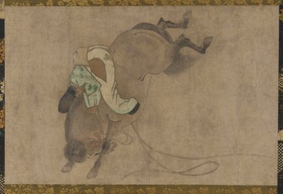馬とライダー、桃山時代、1568-1615。 作： Unbekannt