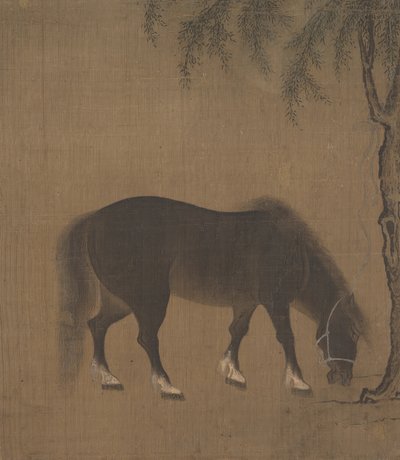 馬と柳の木、15 世紀初頭。 作： Unbekannt