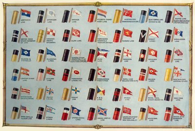 乗客蒸気船の家の旗とじょうご、c1930。 作： Unbekannt