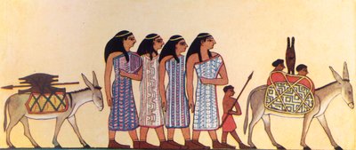 古代エジプト人がイスラエル人のエジプトへの到来をどのように描いたか、c1930。 作： Unbekannt