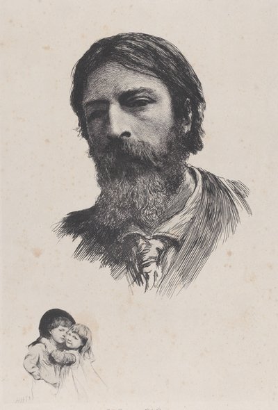 ヒューバート・ヘルコマー と彼の子供たち、1879 年以降。 作： Unbekannt
