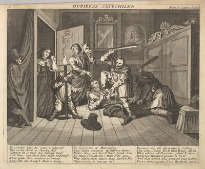 Hudibras Catechized Plate 9：Illustrations to Samuel Butlers Hudibras、1725-30。 作： Unbekannt
