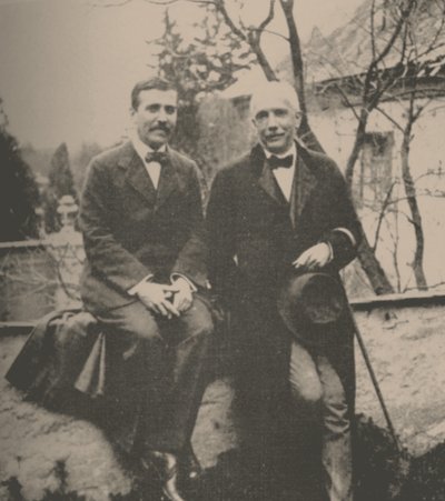 Hugo von Hofmannsthal 1874-1929およびRichard Strauss 1864-1949、1912。 作： Unbekannt