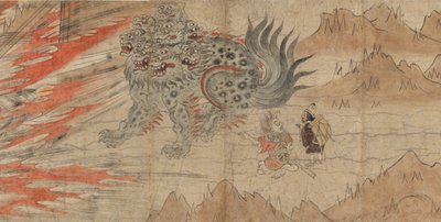 北野天神神社の図説 北野天神縁起絵巻、13世紀後半。 作： Unbekannt