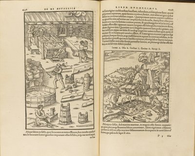 Georgius Agricola、1556年のDe Re Metallica libri XIIのイラスト 作： Unbekannt