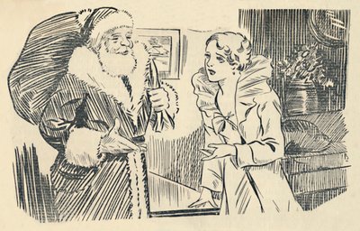 サンタクロースの神秘化、1936年からのイラスト。 作： Unbekannt