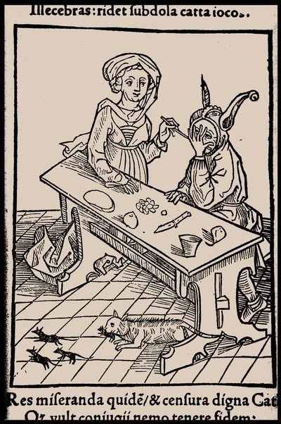 セバスチャン・ブラント著 『船の愚者』 1497年の挿絵。 作： Unbekannt